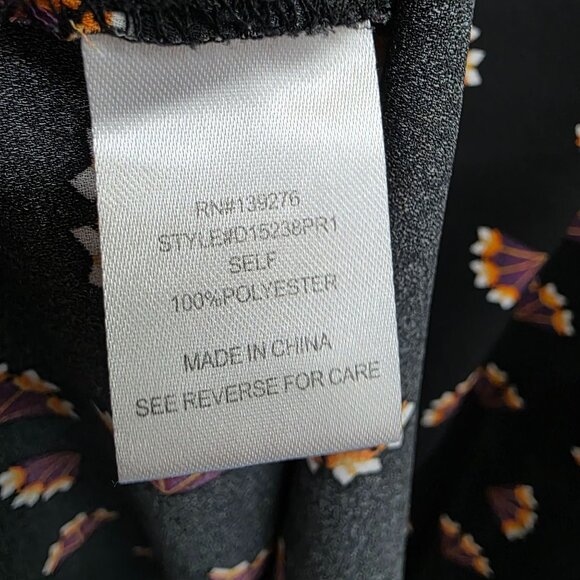 Daniel Rainn Womens S Boho Black Blouse 3/4 Sleeve Lightweight Printed Top - Picture 6 of 16